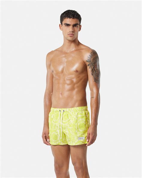 versace beachwear shorts|Versace swim shorts yellow.